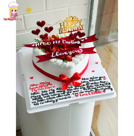 Bánh kem trái tim tặng nữ