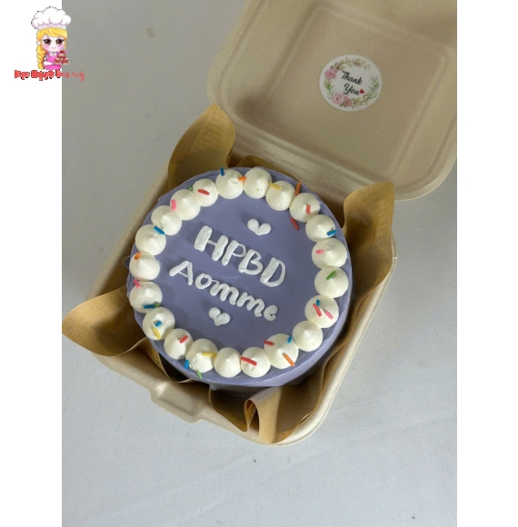 Bánh Kem hàn quốc đơn giản tone tím -bánh kem tân phú