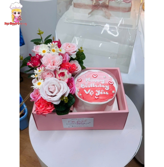 Sét hoa và bánh tặng vợ yêu ngày sinh nhật