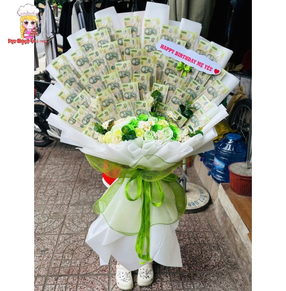 Hoa tiền dáng đứng tờ 100k