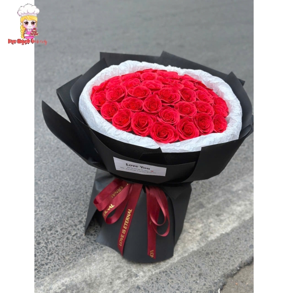 Bó hoa sáp tặng người yêu tone đỏ