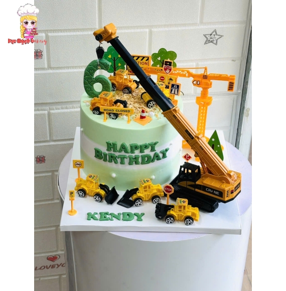 Bánh sinh nhật dành cho bé trai mê công trình