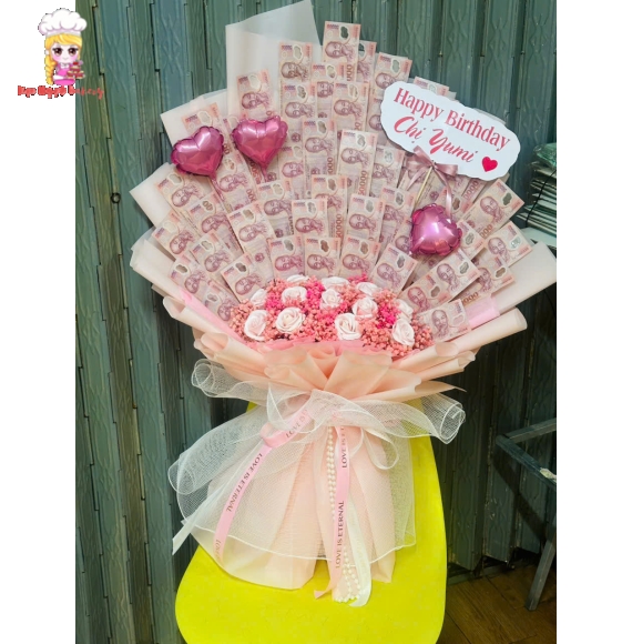 Hoa tiền tờ 50k tặng chị yêu-cửa hàng hoa tiền đẹp ở tân phú