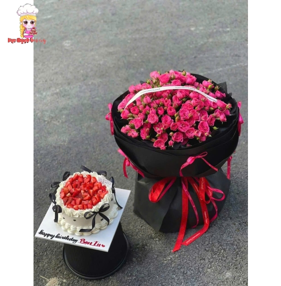 Combo bánh và hoa tại Kẹo Ngọt