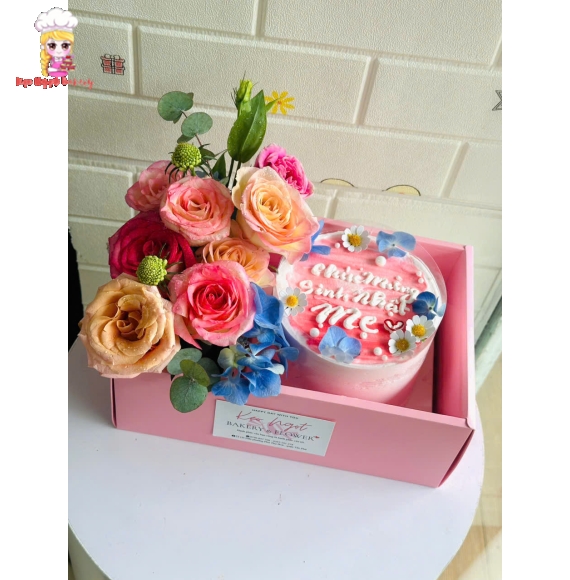 Sét hoa và bánh tặng mẹ yêu mẫu đẹp nhất hiện nay