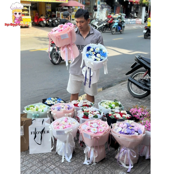 Hoa sáp tại tiệm Kẹo Ngọt Bakery