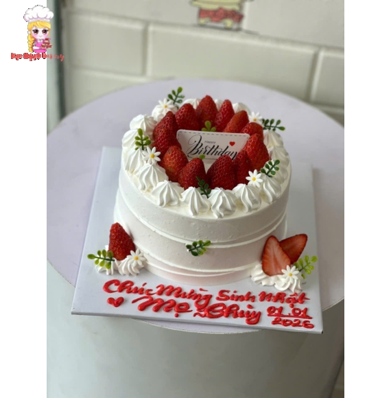 Bánh kem trang trí dâu tây siêu hot tại Kẹo Ngọt