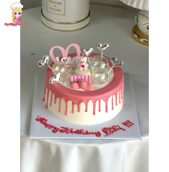Bánh kem tone hồng xinh dành tặng chị