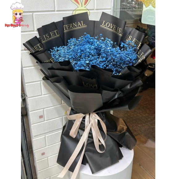 Mẫu bó hoa baby tone xanh