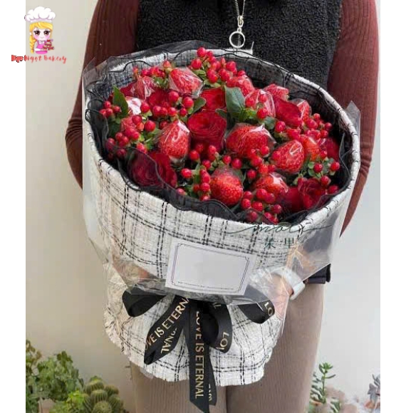 Bó hoa dâu tây tặng valentine tại quận 2