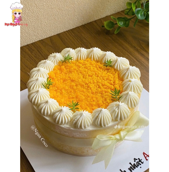 Bánh bông lan trứng muối tặng valentine