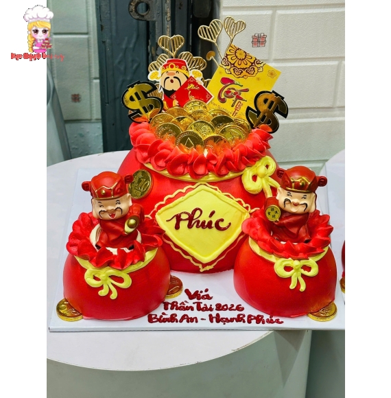 Bánh Kem Khai Trương Tone Đỏ