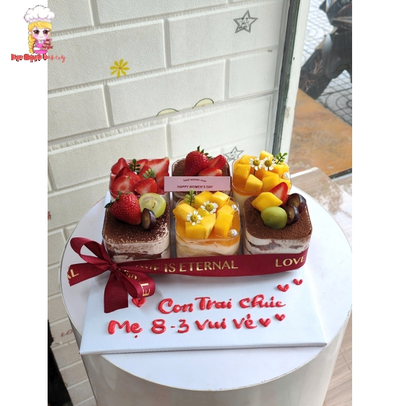 Bánh cup 6 ly hình trái tim