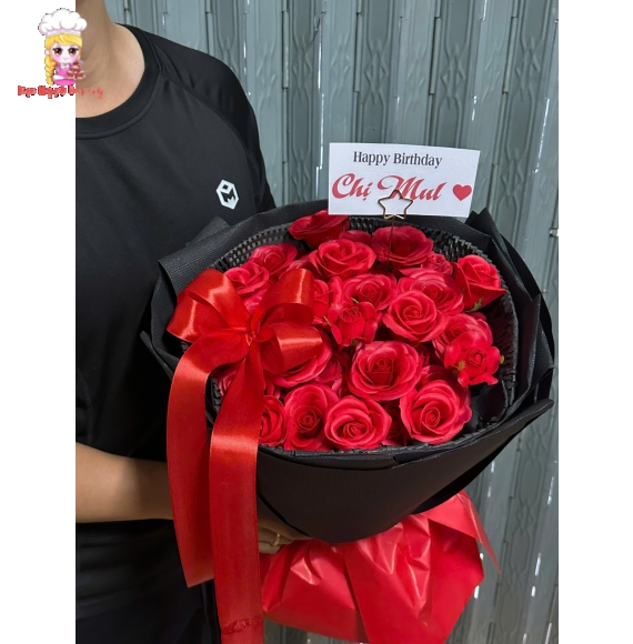 Bó hoa sáp tone đỏ tặng chị gái