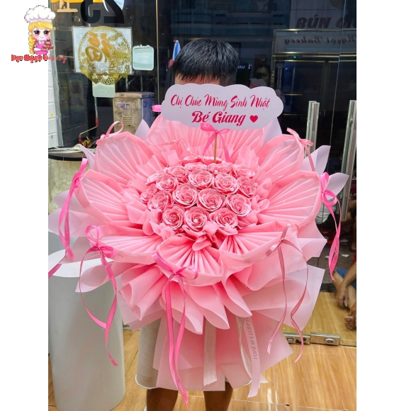 Bó hoa sáp tone hồng tặng bé yêu