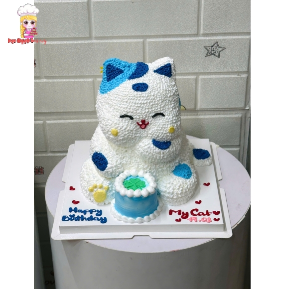 Bánh sinh nhật tạo hình con mèo 