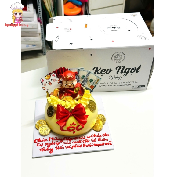 Bánh kem khai trương đẹp chữ lộc