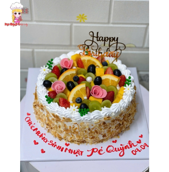 Bánh kem bắp phủ trái cây theo yêu cầu tại Kẹo Ngọt