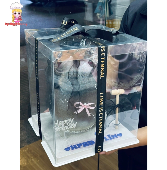 Bánh đập trứng tone đen mẫu đẹp dành cho team sang