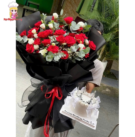 Bó hoa tươi tone đỏ siêu hot tại tân phú