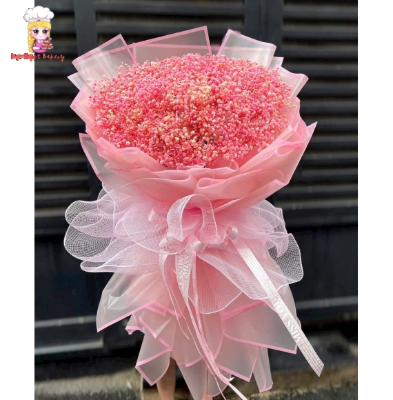 Bó hoa baby cao cấp tone hồng 2026