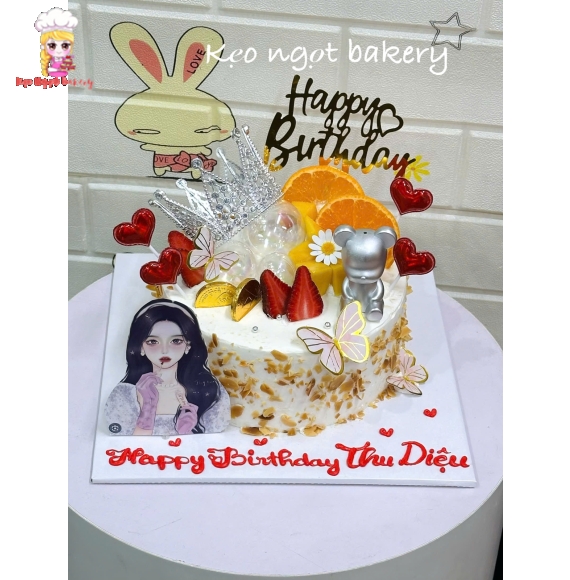 Bánh sinh nhật Tặng nữ mix phô mai hạnh nhân 