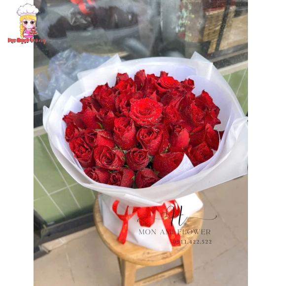 Bó hoa tone đỏ hot hiện nay 