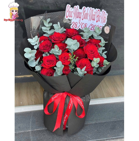 Bó hoa tone đỏ ở tân phú hot 